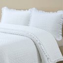 Ver imagem 4 de Cobre Leito King Percal 300 Fios Babado Malvinni 3 Peças - Branco