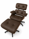Ver imagem 1 de Poltrona Charles Eames com Puff - Couro Café 285 - Imbuia