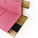 Ver imagem 3 de Sofá 3 Lugares Madeira Nobre Maciça Xangai Sala Moderna Goiaba