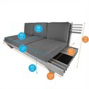 Ver mais imagens de Sofá 3 Lugares Madeira Nobre Maciça Xangai Sala Moderna Goiaba