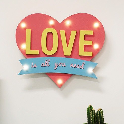 Quadro Decorativo com Led Love