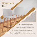 Ver imagem 4 de Banqueta para Bancada Itu Assento em Linho com Encosto Bege