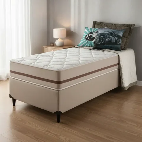 Cama Box com Colchão de Molas Ensacadas Classic Pocket Solteiro 88cm
