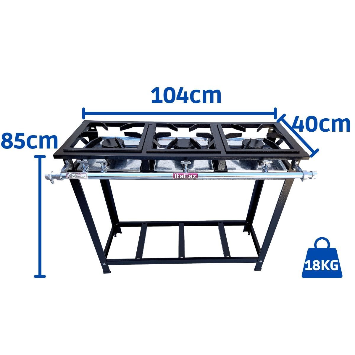 Fogão Industrial de Piso 3 Bocas Baixa Pressão QS Itafaz - 6