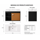 Ver imagem 5 de Gabinete para Banheiro com Cuba para Banheiro Compacto Cannes - Preto/Ripado