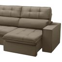 Ver imagem 5 de Sofá 4 Lugares Retrátil Reclinável Chaise Esquerdo 288cm Solin F04 Veludo Amêndoa - Lyam Decor