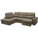 Ver imagem 1 de Sofá 4 Lugares Retrátil Reclinável Chaise Esquerdo 288cm Solin F04 Veludo Amêndoa - Lyam Decor
