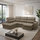 Ver imagem 4 de Sofá 4 Lugares Retrátil Reclinável Chaise Esquerdo 288cm Solin F04 Veludo Amêndoa - Lyam Decor