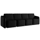 Ver imagem 2 de Sofá Cama Modulado Retrátil e Reclinável Decorativo Varsóvia 316cm Veludo Preto G33 - Gran Belo