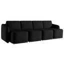 Ver imagem 6 de Sofá Cama Modulado Retrátil e Reclinável Decorativo Varsóvia 316cm Veludo Preto G33 - Gran Belo