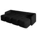 Ver imagem 5 de Sofá Cama Modulado Retrátil e Reclinável Decorativo Varsóvia 316cm Veludo Preto G33 - Gran Belo