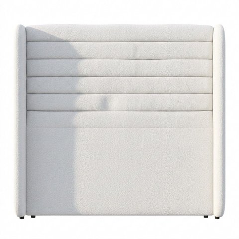 Cabeceira Estofada para Cama Box Casal Padrão Sasha 140cm Moderna Bouclê Branco - Abmaza