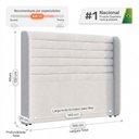 Ver imagem 4 de Cabeceira Estofada para Cama Box Casal Padrão Sasha 140cm Moderna Bouclê Branco - Abmaza