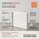 Ver imagem 3 de Cabeceira Estofada para Cama Box Casal Padrão Sasha 140cm Moderna Bouclê Branco - Abmaza