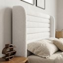 Ver imagem 6 de Cabeceira Estofada para Cama Box Casal Padrão Sasha 140cm Moderna Bouclê Branco - Abmaza