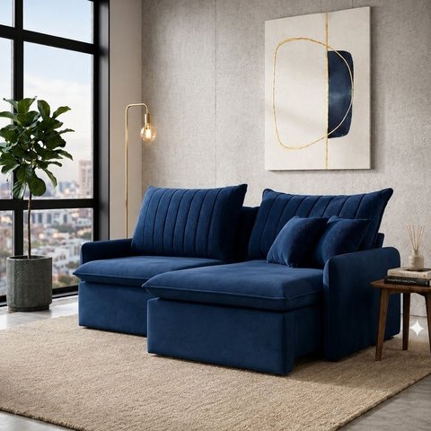 Sofá Madri Caixa Zero 260m - Azul