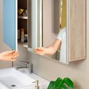 Ver imagem 7 de Armário Aéreo para Banheiro 100cm com 02 Portas e Espelho Malbec B06 Barrique Argento - Lyam Decor