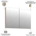Ver imagem 3 de Armário Aéreo para Banheiro 100cm com 02 Portas e Espelho Malbec B06 Barrique Argento - Lyam Decor