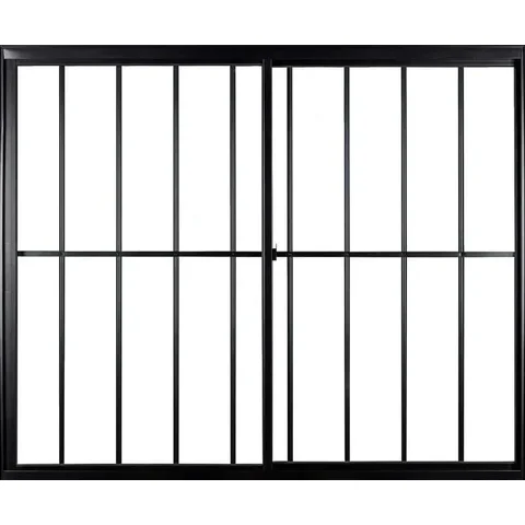 Vitro de Aluminio 2 Folhas com Grade Linha Leve:1,00 X 1,20/preto