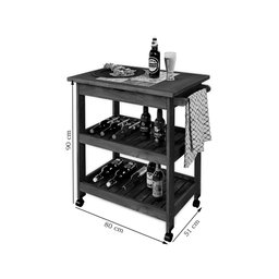 Mesa Gourmet Grade Carrinho de Churrasco W01 Tampo com Cerâmica Madeira Maciça Imbuia Clique Chique - 4