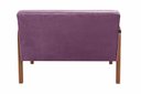 Ver imagem 5 de Conjunto Namoradeira + 1 Poltrona Anita Braço Madeira Decoração Recepção Sala - Veludo Roxo