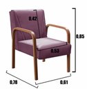 Ver imagem 6 de Conjunto Namoradeira + 1 Poltrona Anita Braço Madeira Decoração Recepção Sala - Veludo Roxo