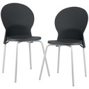 Ver imagem 1 de Kit 02 Cadeiras para Sala de Jantar Cozinha Mond F02 Base Aço Branco Preto - Lyam Decor