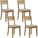 Ver imagem 1 de Kit 04 Cadeiras para Sala de Jantar Madeira Maciça Estofada Lazuli F06 Linho Mescla Freijó - Lyam de