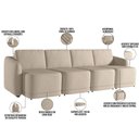 Ver mais imagens de Sofá Cama para Sala de Estar 4 Lugares 356cm Montserrat K01 Linho Bege - Lyam Decor