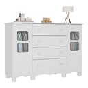 Ver imagem 2 de Cômoda Infantil 125cm 2 Portas com Vidro e 4 Gavetas Luna Multimóveis Mp4415 Branco