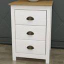 Ver imagem 2 de Mesa de Cabeceira 3 Gav Madeira Maciça 46 Cm 9130 Branco Freijo Milani Store