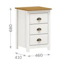Ver imagem 4 de Mesa de Cabeceira 3 Gav Madeira Maciça 46 Cm 9130 Branco Freijo Milani Store