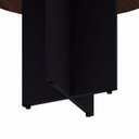 Ver imagem 4 de Mesa de Reunião Redonda 110cm x 110cm com 4 Lugares e Pés Painel para Escritório Corporate Marrom/Preto