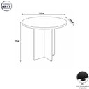 Ver imagem 3 de Mesa de Reunião Redonda 110cm x 110cm com 4 Lugares e Pés Painel para Escritório Corporate Marrom/Preto