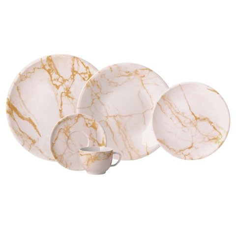 Aparelho Jantar e Chá Porcelana Schmidt 30 Peças - Dec. Cambuí