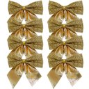 Ver imagem 3 de Kit 96 Enfeite Árvore Natal Laço Lacinho Gliter Dourado 6cm