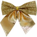 Ver imagem 2 de Kit 96 Enfeite Árvore Natal Laço Lacinho Gliter Dourado 6cm