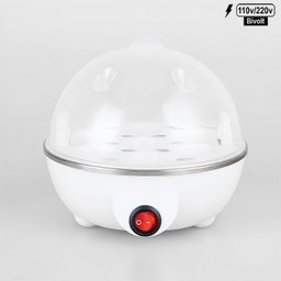 Cozedor Elétrico de Ovos Branco 110v/220v Bivolt Compacto para Cozimento a Vapor de Ovos e Alimentos - 1
