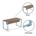 Ver mais imagens de Escrivaninha Mesa Escritório X 150cm Industrial Walnut e Azul Dali Marrom
