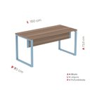 Ver imagem 4 de Escrivaninha Mesa Escritório X 150cm Industrial Walnut e Azul Dali Marrom