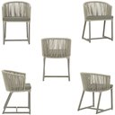 Ver imagem 5 de Mesa com 6 Cadeiras de Jantar Roma 120cm e Noronha em Alumínio Fendi Corda Náutica Estofado 8 Trama