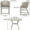 Ver imagem 2 de Mesa com 6 Cadeiras de Jantar Roma 120cm e Noronha em Alumínio Fendi Corda Náutica Estofado 8 Trama
