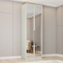 Ver imagem 1 de Guarda-roupa Modulado 80cm 2 Portas com Espelho 3 Gavetas Seletto Henn - Areia Hp