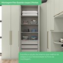 Ver imagem 4 de Guarda-roupa Modulado 80cm 2 Portas com Espelho 3 Gavetas Seletto Henn - Areia Hp