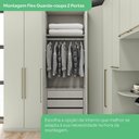 Ver imagem 3 de Guarda-roupa Modulado 80cm 2 Portas com Espelho 3 Gavetas Seletto Henn - Areia Hp