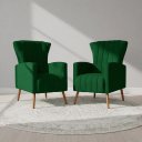 Ver imagem 1 de Kit 2 Poltronas Estofada Melinda Sala Recepção Suede