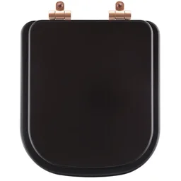 Tampa de Vaso Poliéster Com Fechamento Lento Piano Marrom Fosco para Louça Deca com Ferragem Rose - 1