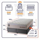 Ver imagem 3 de Conjunto Box Baú Super King Roma Cinza 193x203x78 c/ Molas Ensacadas