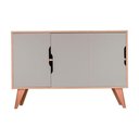 Ver imagem 1 de Aparador Buffet Murano Moderno 3 Portas MDP 115cm Carvalho e Verde Menta Mercado Das Prateleiras