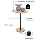 Ver mais imagens de Mesa Lateral Orgânica Vitta Monopé com Pé de Aço – Mesa de Apoio Moderna Off White/cedro